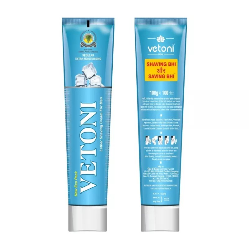 Vetoni Eco Pack Shaving Cream Menthol (Each 100gm) (4Pack)