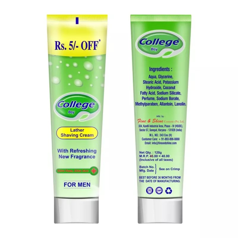 Vetoni College Boy Shaving Cream Green (120g, Pack of 7)