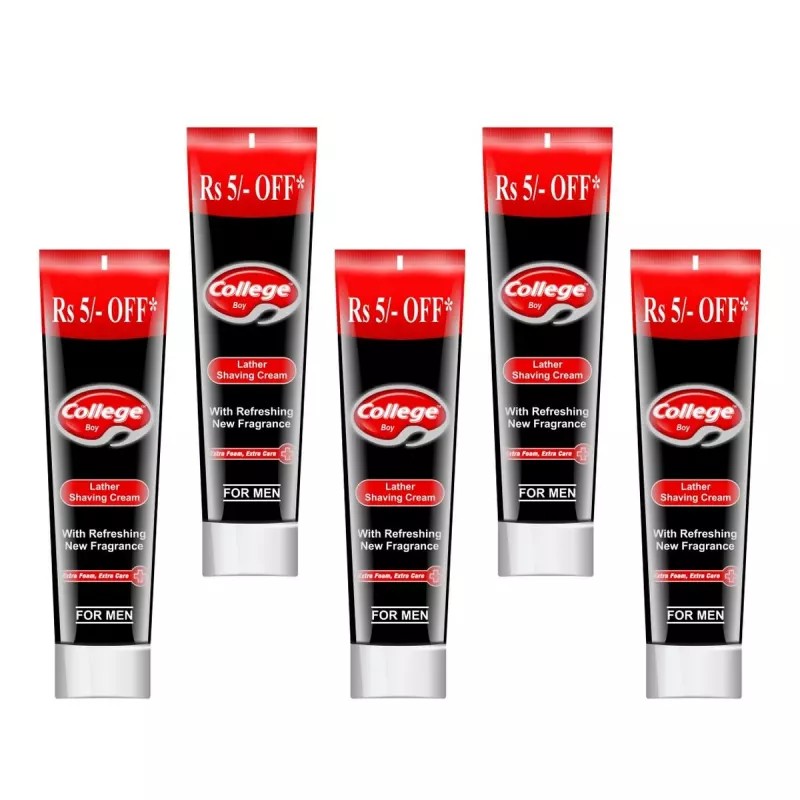 Vetoni College Boy Shaving Cream Black (120g, Pack of 5)