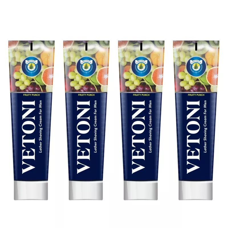 Vetoni Shaving Cream Fruity Punch (125g, Pack of 4)