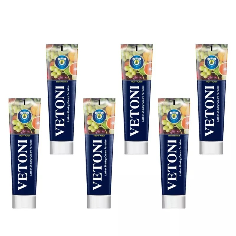 Vetoni Shaving Cream Fruity Punch (125g, Pack of 6)