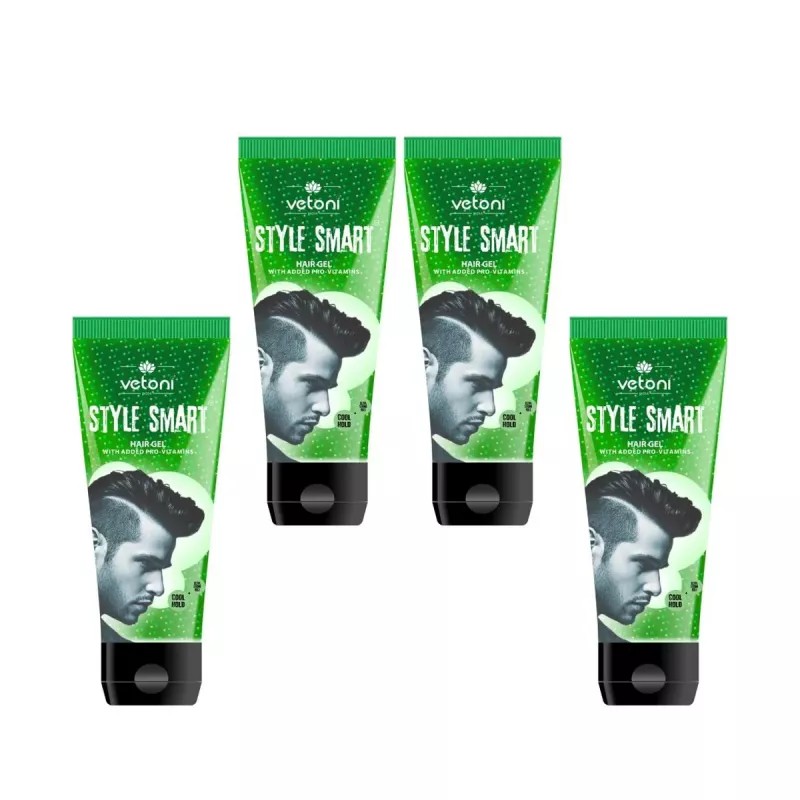 Vetoni Style Smart Hair Gel Green (60ml, Pack of 4)