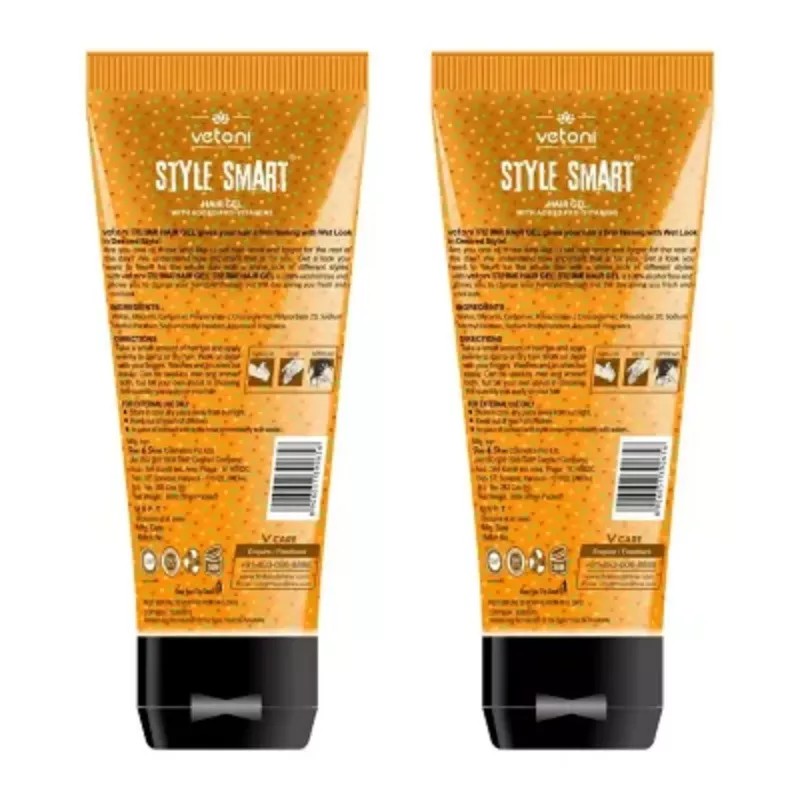 Vetoni Style Smart Hair Gel Orange (60ml, Pack of 2)