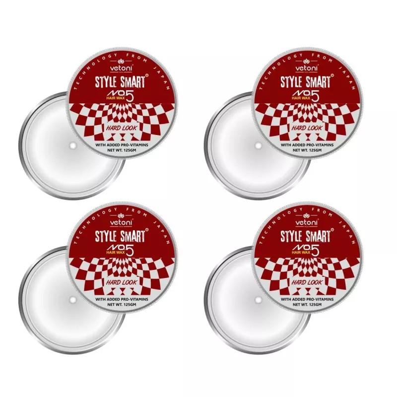 Vetoni Style Smart Hair Wax Hard Look (125g, Pack of 4)