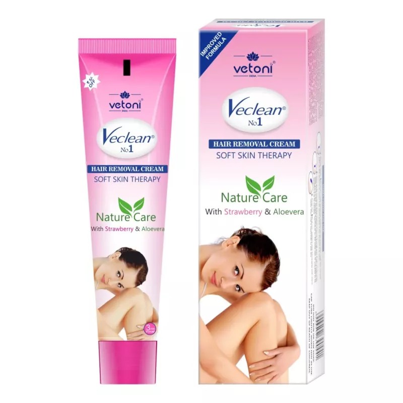 Vetoni Veclean No.1 Hair Removal Cream Strawberry (40g, Pack of 4)