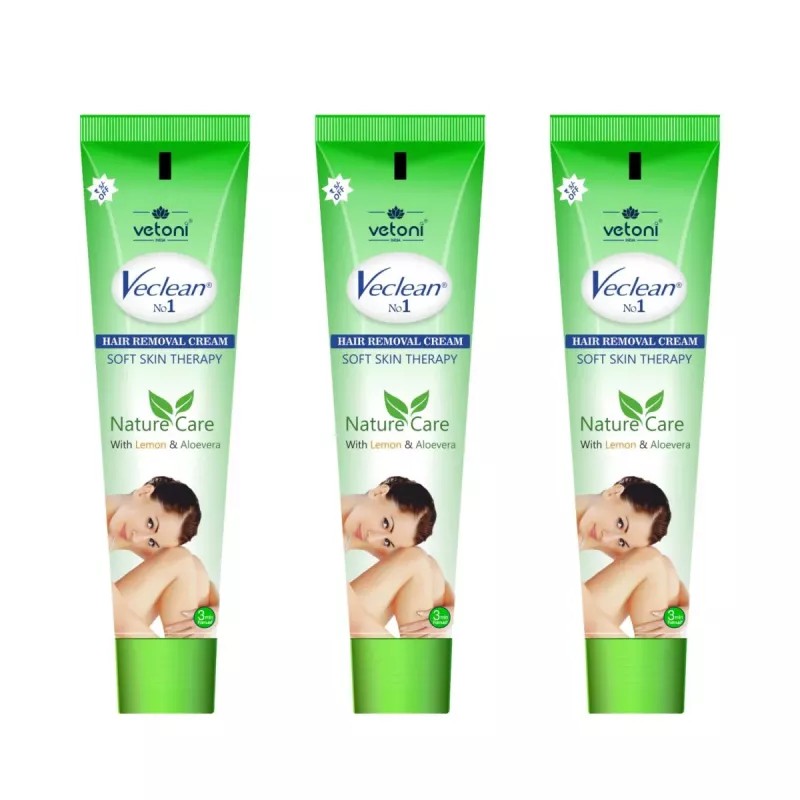 Vetoni Veclean No.1 Hair Removal Cream Lemon (40g, Pack of 3)