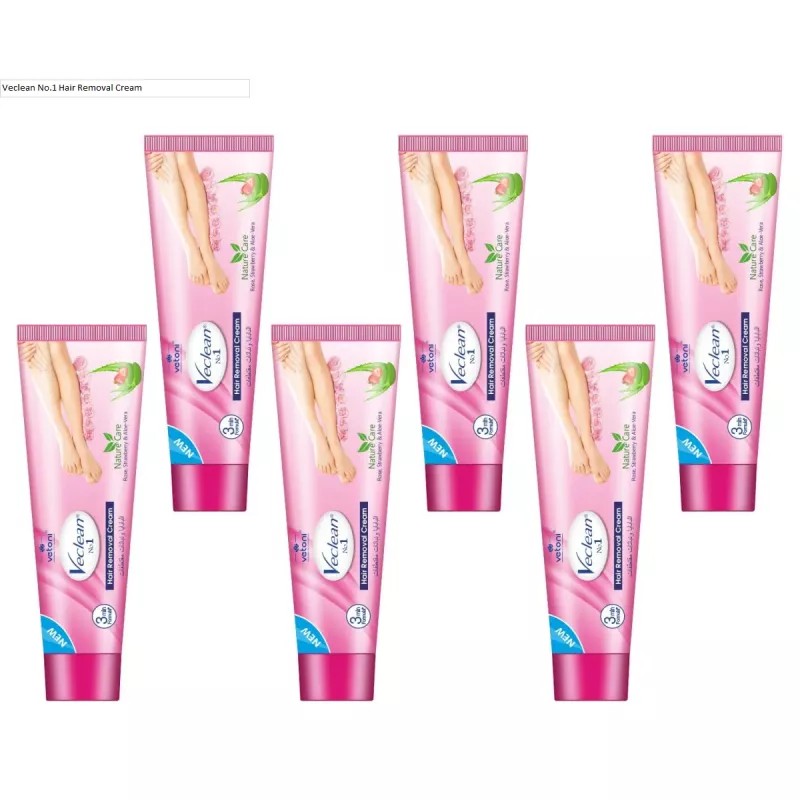 Vetoni Veclean No.1 Hair Removal Cream Rose (50g, Pack of 6)