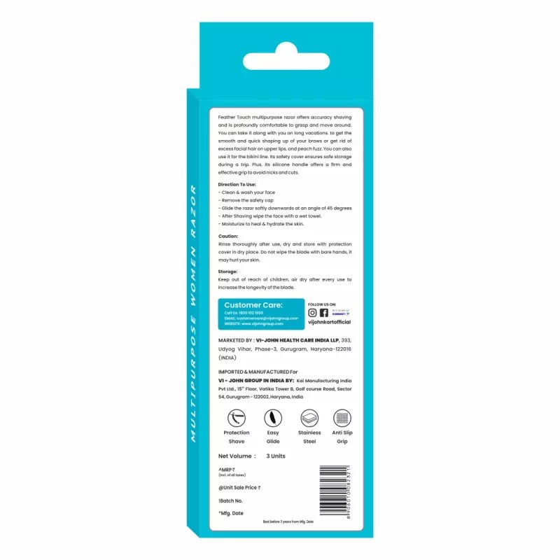 VI-John Feather Touch Multi Purpose Women Razor (3Set)