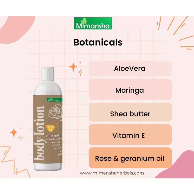 Mimansha Body Lotion (Rose & Geranium) (200ml)