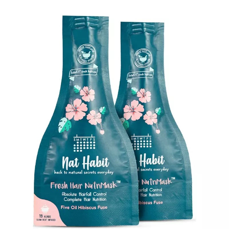 Nat Habit Fresh Hair Nutrimask 5-Oil Hibiscus Fuse (40g, Pack of 2)