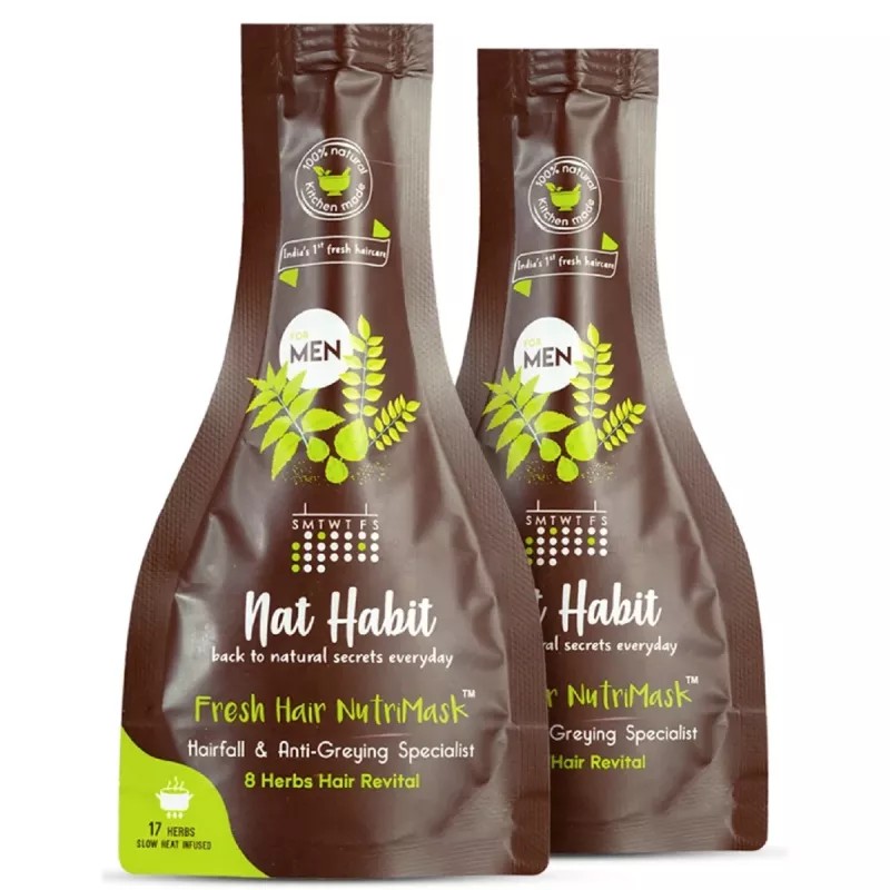 Nat Habit Fresh Hair Nutrimask 8 Herbs Hair Revital (40g, Pack of 2)