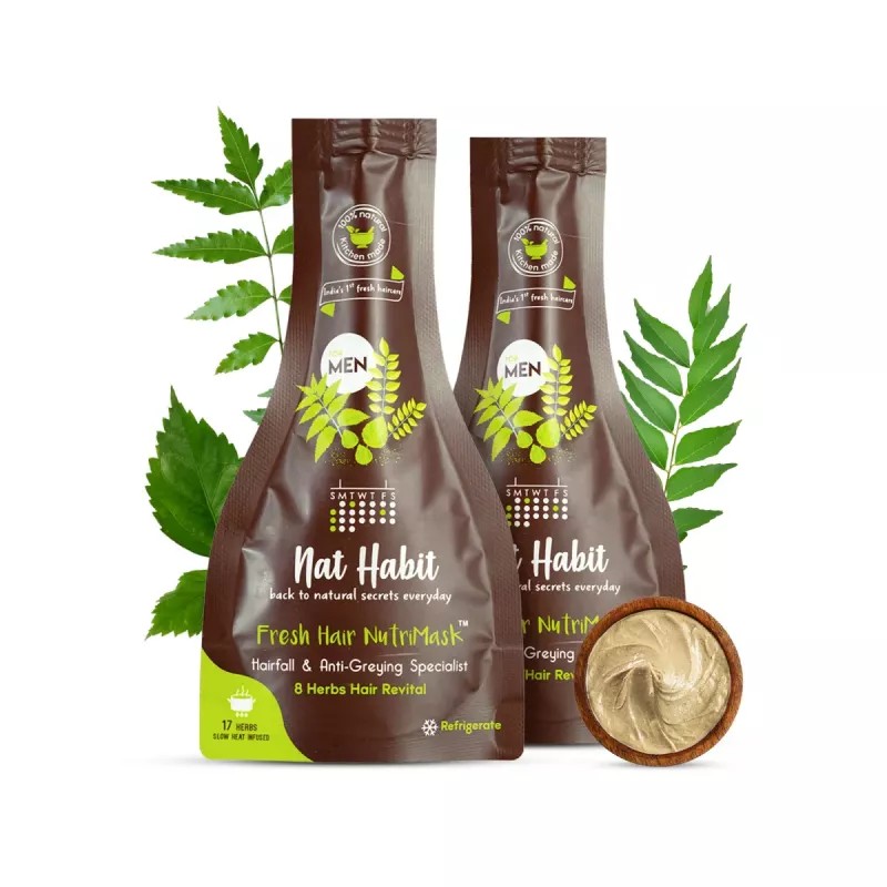 Nat Habit Fresh Hair Nutrimask 8 Herbs Hair Revital (40g, Pack of 2)