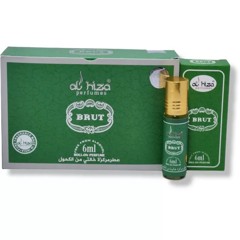 Al Hiza Perfumes Brut Roll-on Perfume Free From Alcohol (6ml, Pack of 6)