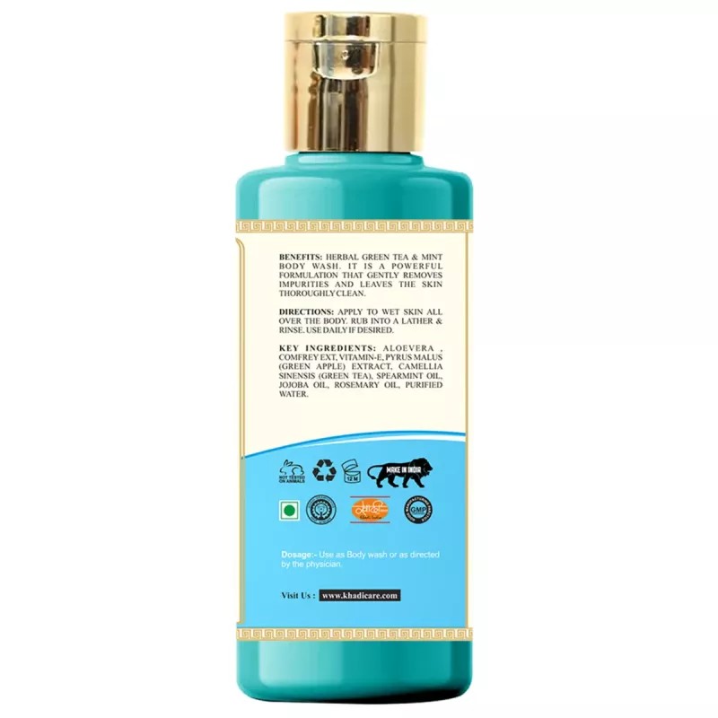 Khadi Care Herbal Green Tea & Mint Body Wash (210ml)