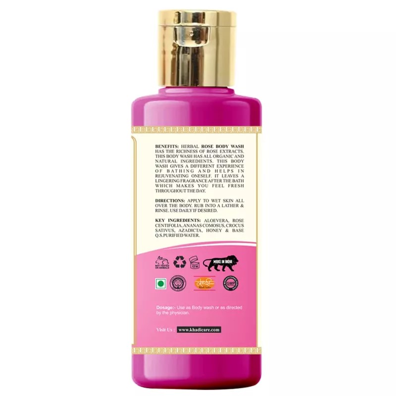 Khadi Care Herbal Rose Body Wash (210ml)