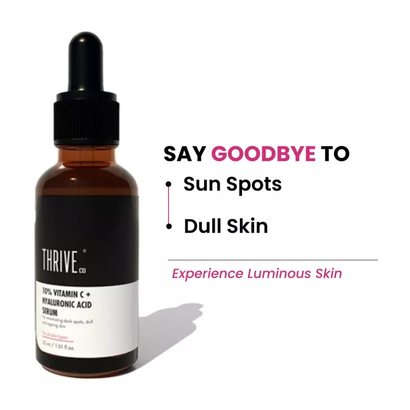 ThriveCo 10% Vitamin C+ Hyaluronic Acid Serum (30ml)