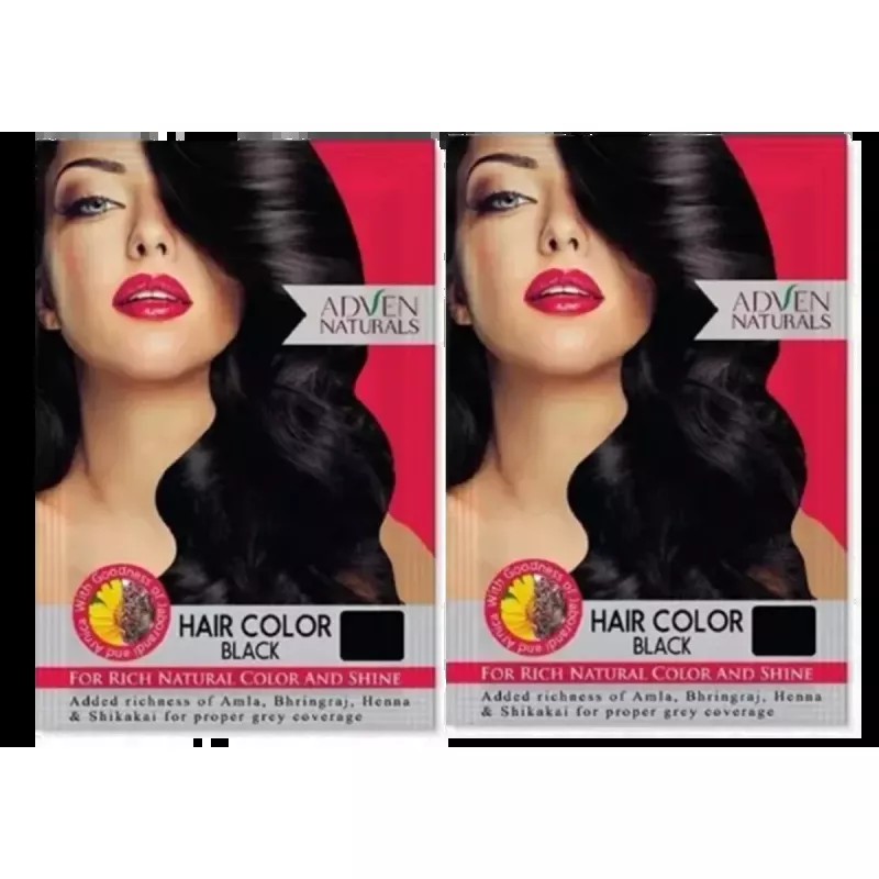 Adven Hair Color Black (30g, Pack of 2)