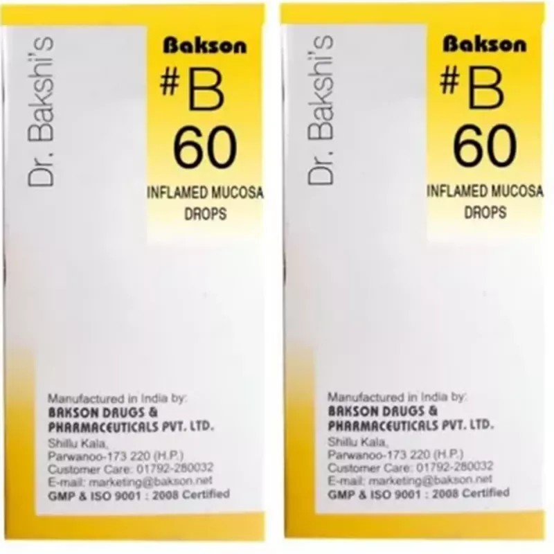 Bakson B60 Inflammed Mucosa Drops (30ml, Pack of 2)