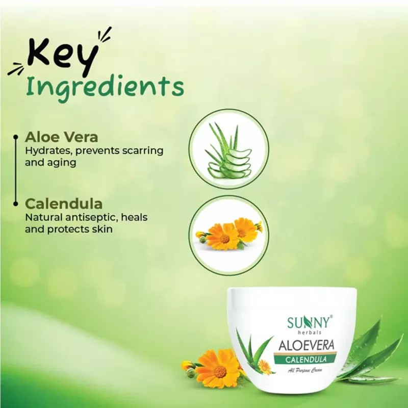 Bakson Sunny All Purpose Aloe Vera Calendula Cream (250g, Pack of 2)