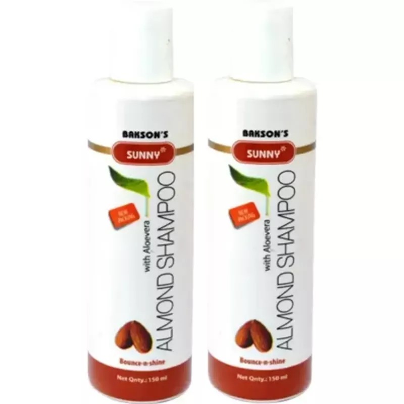 Bakson Sunny Almond Shampoo with Aloe Vera (150ml, Pack of 2)