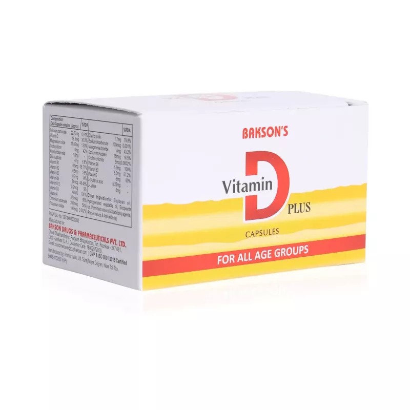 Bakson Vitamin D Plus Capsules (50cap, Pack of 2)