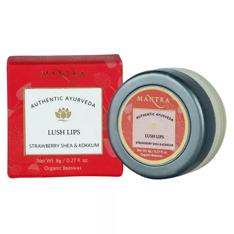 Mantra Herbal Lush Lips Strawberry Shea & Kokkum (8g, Pack of 2)