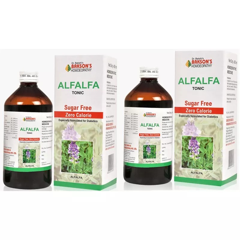 Bakson Alfalfa Tonic (Sugar Free) (450ml, Pack of 2)