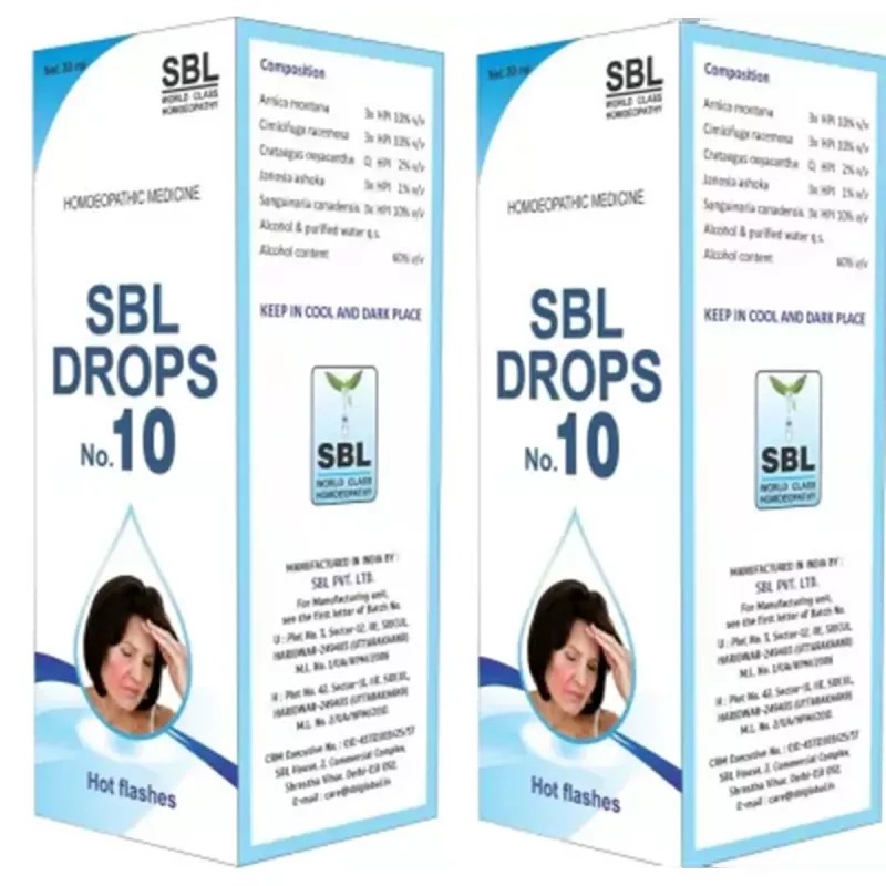 SBL Drops No 10 Hot flashes (30ml, Pack of 2)