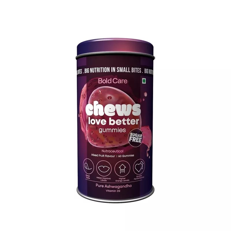 Bold Care Chews Love Better Pure Ashwagandha Gummies Sugar Free (60pcs)