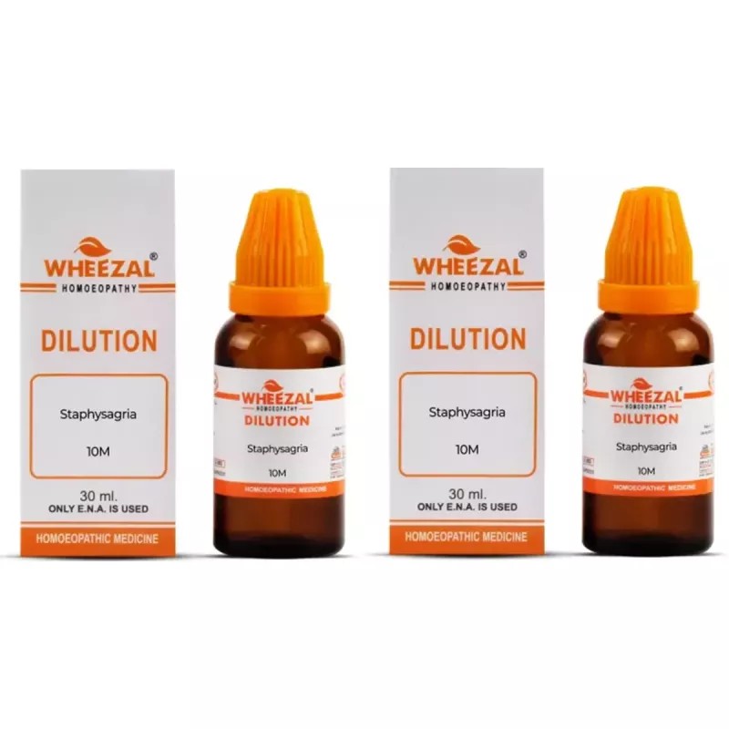 Wheezal Staphysagria 10M CH (30ml, Pack of 2)