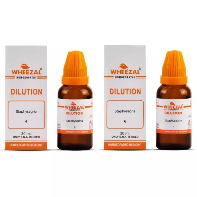 Wheezal Staphysagria 6 CH (30ml, Pack of 2)