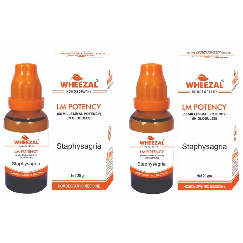 Wheezal Staphysagria LM 0/24 (20g, Pack of 2)