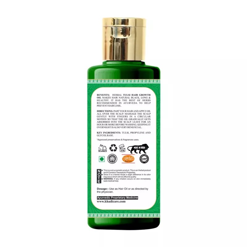 Khadi Care Herbal Tulsi Hair Growth Oil (210ml, Pack of 2)