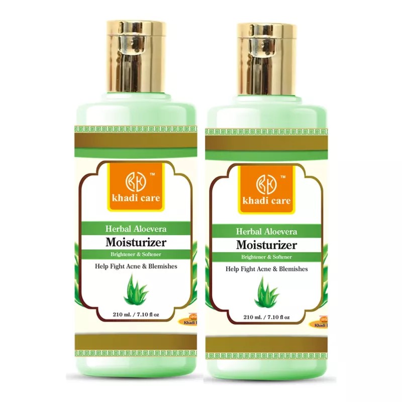 Khadi Care Herbal Aloevera Moisturizer (210ml, Pack of 2)
