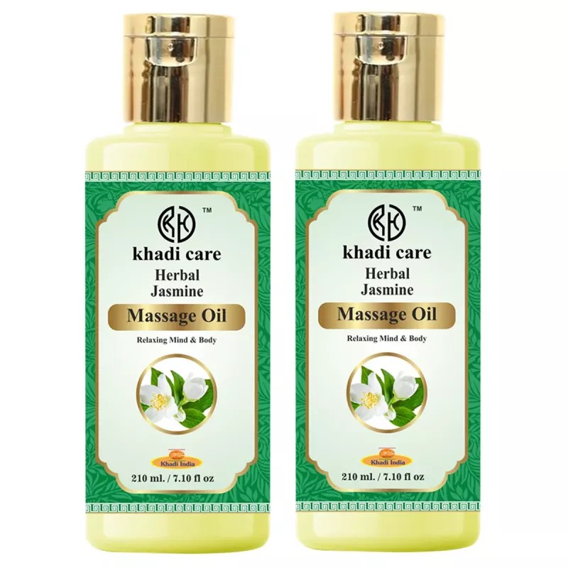 Khadi Care Herbal Jasmine Massage Oil (210ml, Pack of 2)