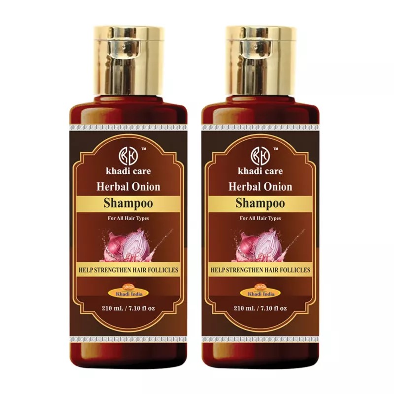 Khadi Care Herbal Onion Shampoo (210ml, Pack of 2)