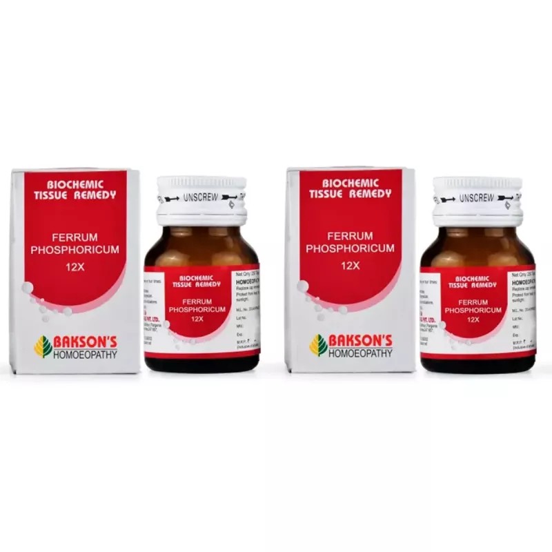 Bakson Ferrum Phosphoricum 12X (25g, Pack of 2)