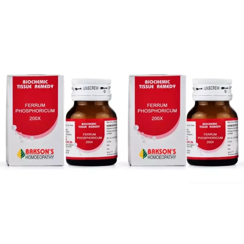 Bakson Ferrum Phosphoricum 200X (25g, Pack of 2)
