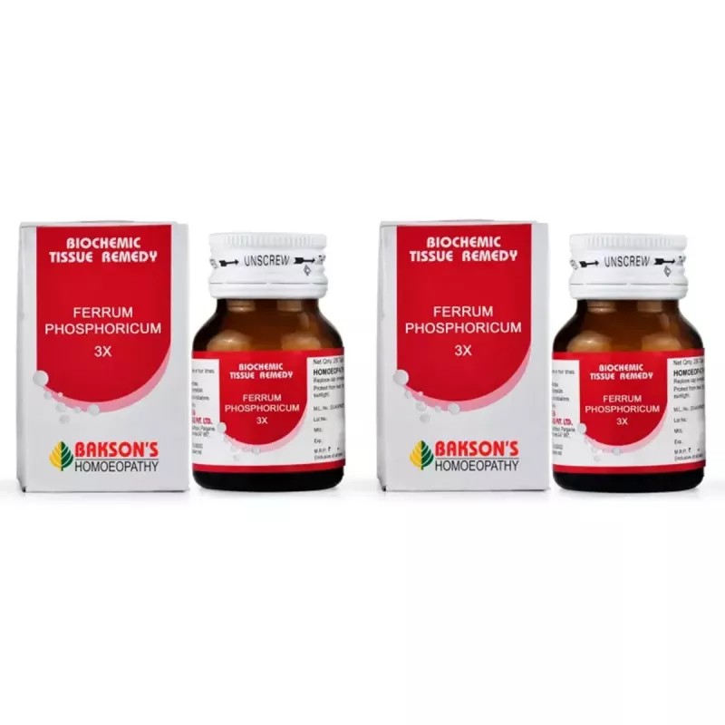 Bakson Ferrum Phosphoricum 3X (25g, Pack of 2)