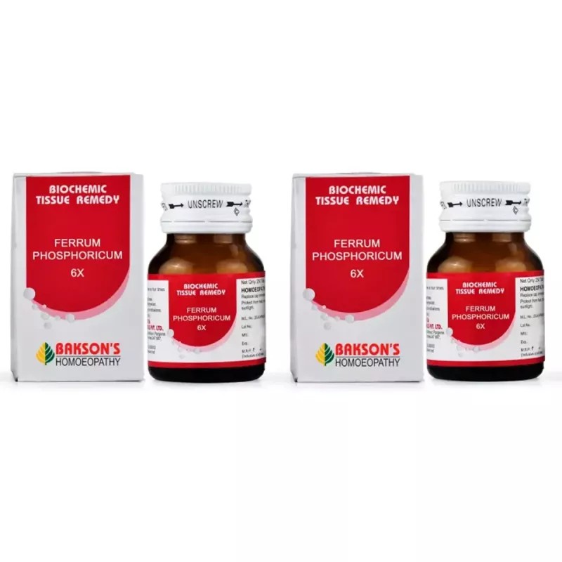 Bakson Ferrum Phosphoricum 6X (25g, Pack of 2)