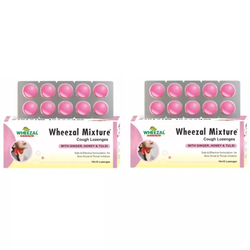 Wheezal Mixture Cough Lozenges (100cap, Pack of 2)