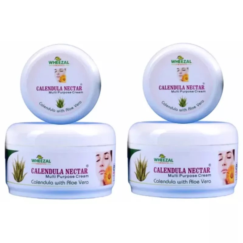 Wheezal Glow Bright Calendula Nectar Cream with Aloe Vera (200g, Pack of 2)
