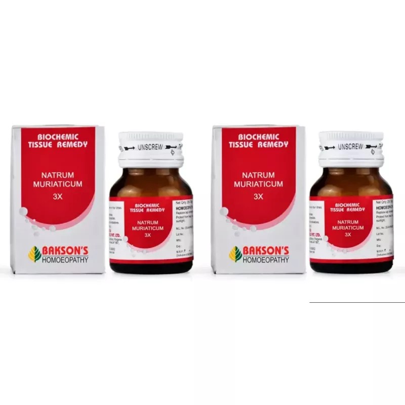 Bakson Natrum Muriaticum 3X (25g, Pack of 2)