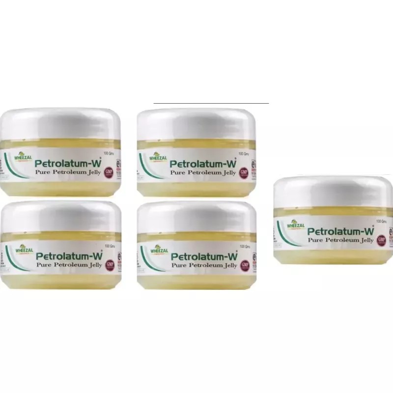 Wheezal Petrolatum-W Pure Petroleum Jelly (100g, Pack of 5)