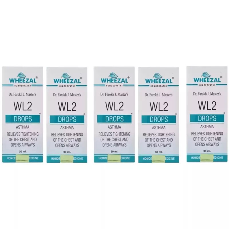 Wheezal WL-2 Asthma Drops (30ml, Pack of 5)