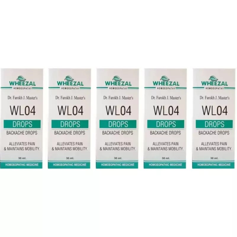 Wheezal WL-4 Backache Drops (30ml, Pack of 5)