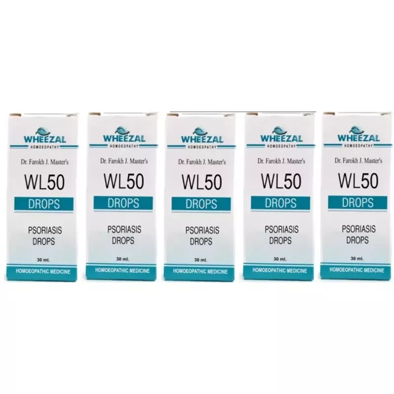 Wheezal WL-50 Psoriasis Drops (30ml, Pack of 5)