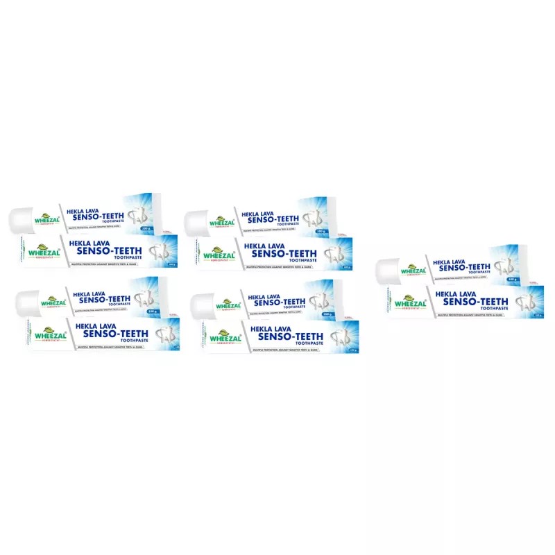 Wheezal Hekla Lava Senso Teeth Toothpaste (100g, Pack of 5)