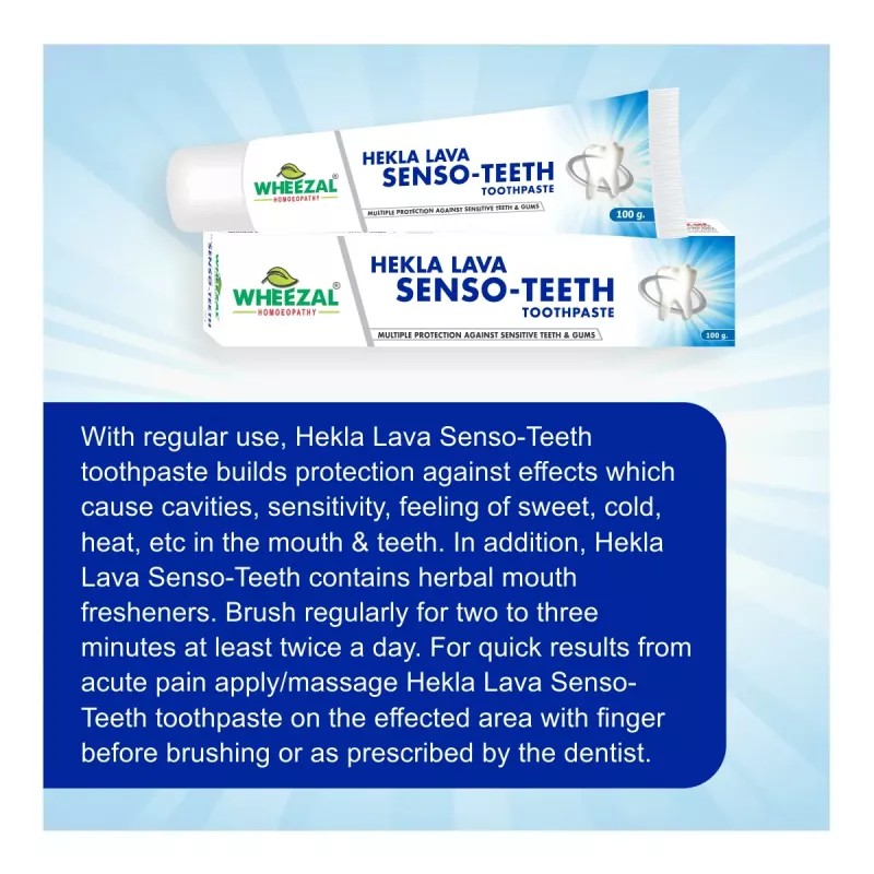 Wheezal Hekla Lava Senso Teeth Toothpaste (100g, Pack of 5)