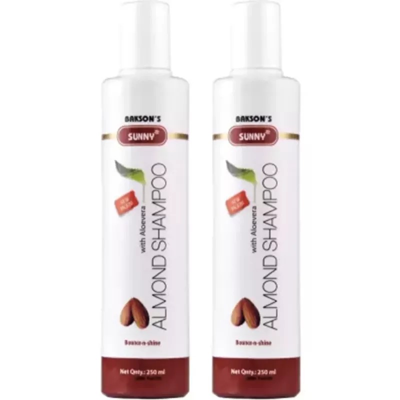 Bakson Sunny Almond Shampoo with Aloe Vera (250ml, Pack of 2)